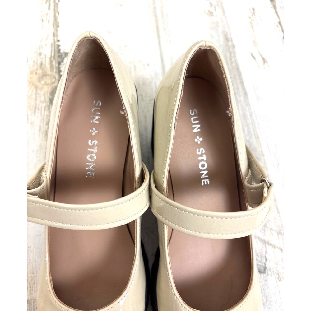 Sun & Stone Womens 5.5 Cream Vegan Chunky Lug Mary Jane Platform Loafers NWT - Picture 7 of 9
